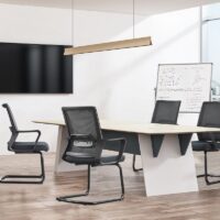 Captain Mesh Office Chair with breathable mesh backrest, adjustable armrests, and ergonomic design for comfort.