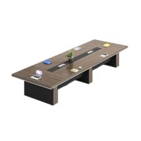 14-16 seater boardroom table with a sleek design, ample seating, and integrated cable management for professional meetings.
