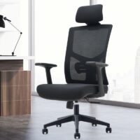 Ergonomic Executive Desk Chair with adjustable height, lumbar support, and breathable mesh or leather upholstery for optimal comfort and support.