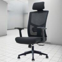 Ergonomic Executive Desk Chair with adjustable height, lumbar support, and breathable mesh or leather upholstery for optimal comfort and support.