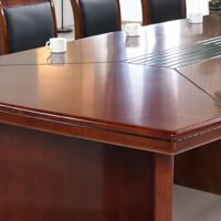 3-meter office boardroom table with integrated power outlets and cable management for professional meetings.