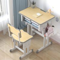 A sleek contemporary study table with a minimalist design, built-in storage, and a modern finish, ideal for home offices and study spaces.