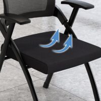 Black Modern Office Task Chair with ergonomic design, padded seat, and rolling casters for easy mobility.
