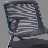 Black modern office task chair with adjustable height, padded seat, and ergonomic backrest, designed for comfort and support in any workspace.