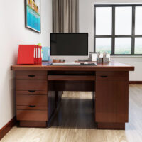 140cm office executive desk with a spacious surface, sturdy frame, and modern design for home or office use.