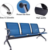A sleek and durable 3-Seater Waiting Chair with a sturdy metal frame, ergonomic design, and modern finish, ideal for offices, lobbies, and public spaces.