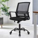 Ergonomic mesh task chair with lumbar support, adjustable height, and breathable backrest for office or home use.