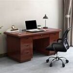 140cm office executive desk with a spacious surface, sturdy frame, and modern design for home or office use.
