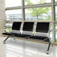 A 3-Link Padded Metallic Waiting Chair with a sturdy metal frame, padded seats, and ergonomic design, ideal for offices, lobbies, and public spaces.
