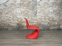 The Vitra Panton Eames Chair with a sleek, ergonomic design, molded construction, and a timeless aesthetic, perfect for modern and classic interiors.