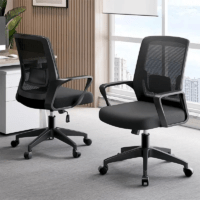 Ergonomic mesh task chair with lumbar support, adjustable height, and breathable backrest for office or home use.