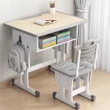 Kids’ desk and chair set with an ergonomic design, adjustable height, and built-in storage for a comfortable and organized study space.