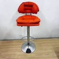 Stylish adjustable bar stool with a padded seat, ergonomic backrest, and sturdy metal base, perfect for kitchens, bars, and cafes.