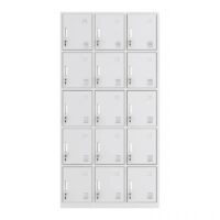 Sturdy 15 Locker Storage Cabinet with individual locks, ventilation slots, and a durable steel frame, ideal for offices, schools, gyms, and industrial spaces.