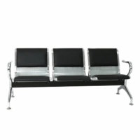 A 3-Link Padded Metallic Waiting Chair with a sturdy metal frame, padded seats, and ergonomic design, ideal for offices, lobbies, and public spaces.