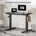 Modern electric sit-stand desk with a sleek design, adjustable height, and ergonomic features for a healthier workspace.