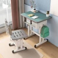 Student study desk with a spacious tabletop, storage options, and an ergonomic design for a comfortable and organized study space.