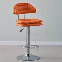 Stylish adjustable bar stool with a padded seat, ergonomic backrest, and sturdy metal base, perfect for kitchens, bars, and cafes.