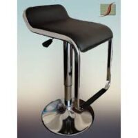 Sleek and modern Black Bar Stool with a sturdy frame, padded seat, and footrest, perfect for kitchens, home bars, and cafes.