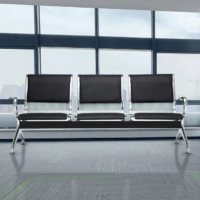 A 3-Link Padded Metallic Waiting Chair with a sturdy metal frame, padded seats, and ergonomic design, ideal for offices, lobbies, and public spaces.
