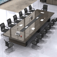 3-meter boardroom table with a sleek design, durable materials, and spacious seating capacity for professional meetings and executive discussions.