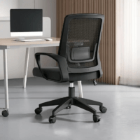 Ergonomic mesh task chair with lumbar support, adjustable height, and breathable backrest for office or home use.