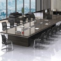 3-meter boardroom table with a sleek design, durable materials, and spacious seating capacity for professional meetings and executive discussions.