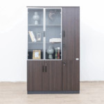 3-door executive wooden cabinet with ample storage, a sleek finish, and a professional design for office organization.