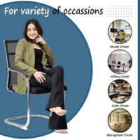 An ergonomic mesh office chair designed for comfort and support. The chair features a breathable mesh backrest to provide ventilation, promoting airflow and reducing heat buildup. The seat is cushioned with a plush, padded cushion that contours to the user’s body for enhanced comfort. Adjustable armrests allow for a customized sitting experience, and the seat height is also adjustable, accommodating various user heights. The chair has a tilt function, allowing for a smooth recline, providing ergonomic support during long hours of sitting. A sturdy, five-point base ensures stability, with smooth-rolling casters for easy mobility across different floor types. The sleek, modern design blends well with contemporary office spaces. Ideal for long working sessions, this chair combines form and function to improve posture and reduce discomfort. The mesh material offers durability while maintaining a lightweight feel, making it perfect for both home and professional office environments.