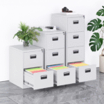 Secure, Spacious & Durable Storage Solution Organize your workspace efficiently with our 4-Drawer Filing Office Cabinet, designed to provide ample storage for important documents, files, and office supplies. Built for durability and ease of use, this filing cabinet is an essential addition to any professional office, home workspace, or commercial environment. Constructed from high-quality steel or engineered wood, the cabinet ensures long-lasting strength and stability. Each of the four drawers glides smoothly on metal runners, allowing easy access to your files and paperwork. The drawers are designed to accommodate letter and legal-sized hanging files, keeping your documents neatly arranged and within reach. For added security, the top drawer is often equipped with a lock and key mechanism, giving you peace of mind when storing sensitive or confidential information. The cabinet’s compact design fits perfectly under desks or can stand alone, making it ideal for optimizing office space. The sleek finish and clean lines of this filing cabinet blend seamlessly with any office decor, from modern corporate settings to traditional home offices. Its scratch-resistant surface and sturdy build mean it withstands daily wear and tear while maintaining a professional appearance. Key Features: Four spacious drawers for organized file storage Compatible with letter and legal-size hanging files Smooth-glide metal runners for easy drawer operation Lockable top drawer for secure document storage Durable steel or engineered wood construction Compact design fits under desks or stands alone Scratch-resistant finish for long-lasting use Invest in the 4-Drawer Filing Office Cabinet to streamline your office organization, protect important files, and enhance workspace efficiency.