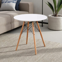 White Round Wooden Dining Set - Image 23