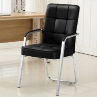 Leather Visitor Chair with Chrome Support - Image 2
