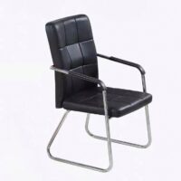 Leather Visitor Chair with Chrome Support - Image 5