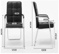 Leather Visitor Chair with Chrome Support - Image 3