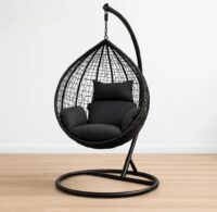 Metallic Base Rattan Swing Chair - Image 7